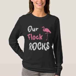 T-shirt Notre Flock Rocks Flamant rose Vacances Famille Mè