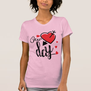 T-shirt Notre Jour Cœur Mignon & Flèche Romantique Saint-V