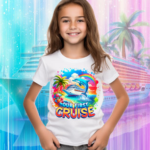 T-shirt Notre premier bateau de croisière Dolphin Rainbow