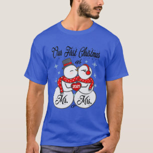 T-shirt Notre Premier Noël Comme M. Et Mme Matching PJ Sno