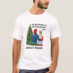 T-shirt Notre premier Noël en couple marié