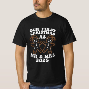 T-shirt Notre premier Noël en tant que M. et Mme 2025 Coup