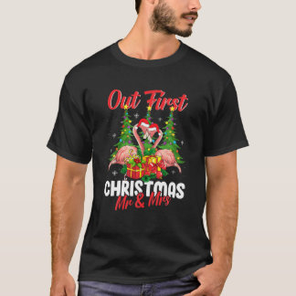 T-shirt Notre Premier Noël En Tant Que M. Et Mme Flamant r