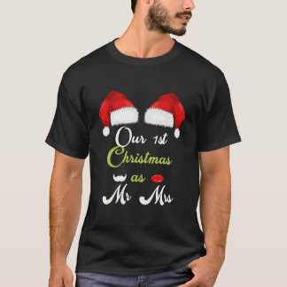 T-shirt Notre Premier Noël En Tant Que M. Et Mme Matching