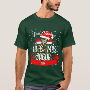 T-shirt Notre premier Noël en tant que M. et Mme Newlywa