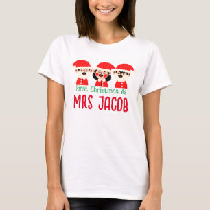 T-shirt Notre premier Noël en tant que M. et Mme Newlywa