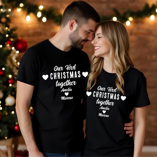 T-shirt Notre premier Noël ensemble Noir
