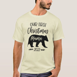 T-shirt Notre Premier Noël Maman Ours Famille Chri