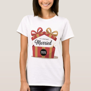 T-shirt Notre premier Noël mariés 2025 Keepsa pour jeune