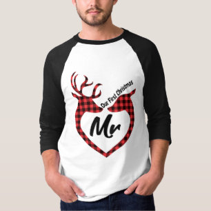 T-shirt Notre premier renne de Noël M. Mme 2021 Correspon