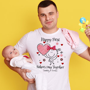 T-shirt Notre première Fête des pères Nouveau papa et bébé