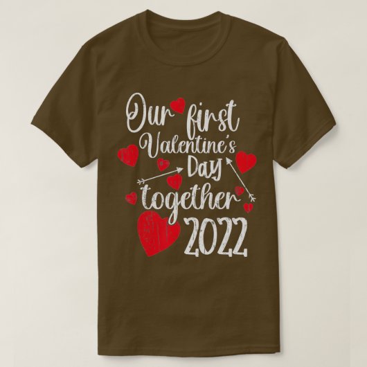 T-shirt Notre première journée de Valentines ensemble 2022 (Design devant)