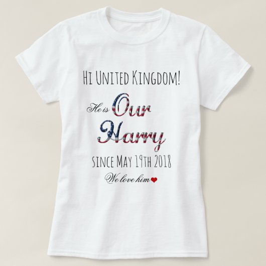 T-shirt Notre Prince Harry Patriotic USA Royal Mariage Fun (Design devant)