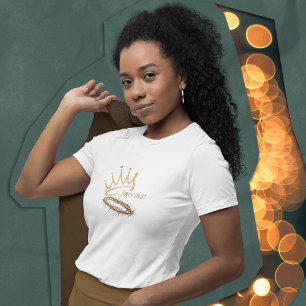 T-shirt NOTRE SAUVEUR ROI CHrétienne Noël blanc aux femmes