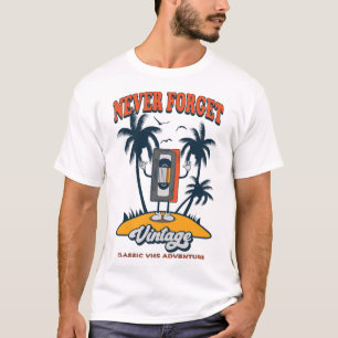 T-shirt N'oubliez jamais disquette VHS Bande de cassette d