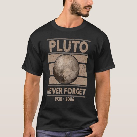 T-shirt N'oubliez jamais Pluto Retro Style Space 7 (Devant)