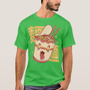 T-shirt Nouilles de ramen riantes aux couleurs vives pour
