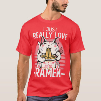 T-shirt Nouilles Japonaises J'Aime Vraiment Ramen Kawaii C