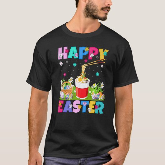 T-shirt Nouilles Joyeuses Coupe de lapin de Pâques Nouille (Devant)
