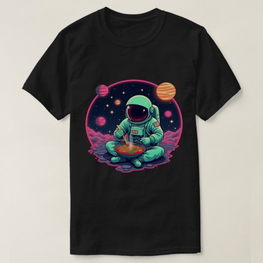 T-shirt Nouilles Ramen Astronaute – Graphisme Spatial Amus (Design devant)