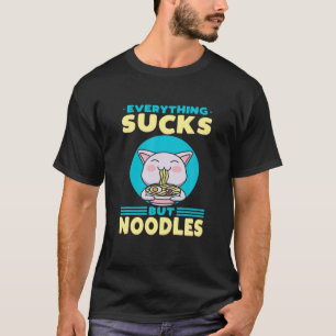 T-shirt Nouilles Ramen Chat Anime Kawaii