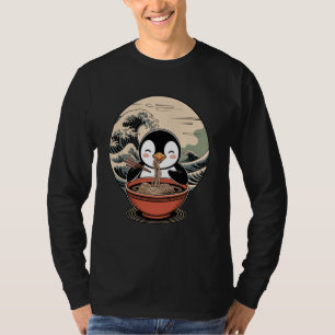 T-shirt Nouilles Ramen Pingouin Vague Japonaise Anime Food