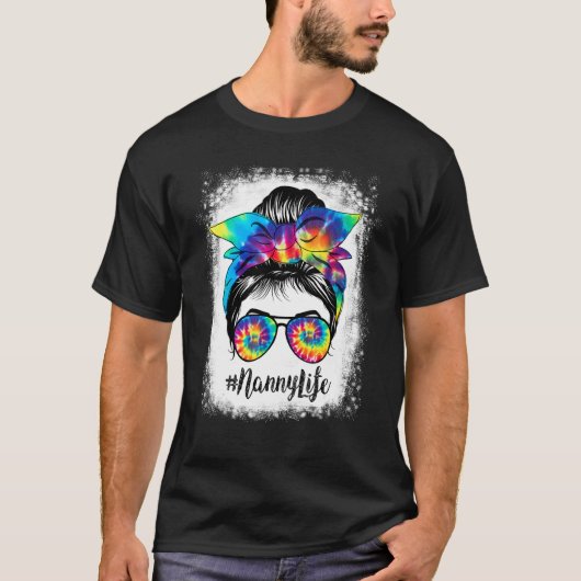 T-shirt Nounou blanchie Vie Messeuse Cheveux Bun Tie Dye M (Devant)