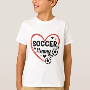 T-shirt Nounou de football Cœur Nounou de joueur de footba
