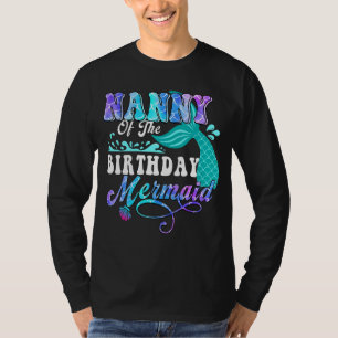 T-shirt Nounou De La Famille De Sirènes D'Anniversaire Mat
