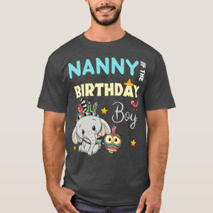 T-shirt Nounou Eléphante Du Garçon D'Anniversaire