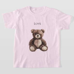 T-shirt Nounours en peluche marron chocolat mignon