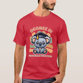 T-shirt Nounours Koala Mignon avec Diplôme en Procrastinat