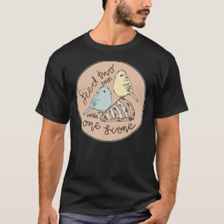 T-shirt Nourrir Deux Oiseaux Avec Un Scone 