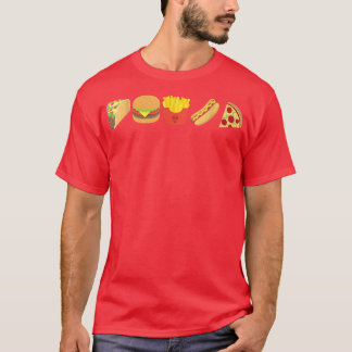 T-shirt Nourriture Confiture Taco Burger Fries Hot Chien P