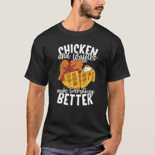 T-shirt Nourriture de brunch au poulet et gaufres