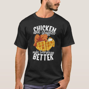 T-shirt Nourriture de brunch au poulet et gaufres