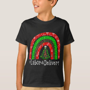 T-shirt Nourriture de la main-d'oeuvre de Noël Cute Arc-en