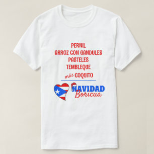 T-shirt Nourriture de Noël traditionnelle espagnole boricu