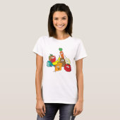 T-shirt Nourriture Drôle Avec Visages (Devant entier)