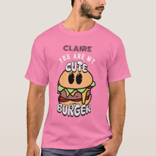 T-shirt Nourriture, hamburger mignon, cadeau sucré et humo