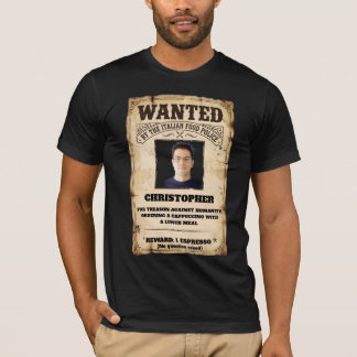 T-shirt Nourriture italienne drôle Police Cappuccino Perso