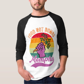 T-shirt Nourriture Pas Bombes Baseball Tee