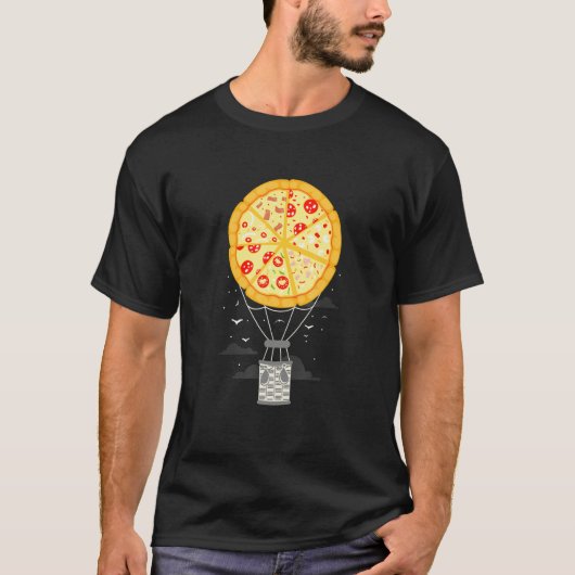T-shirt Nourriture Pizza Montgolfière (Devant)