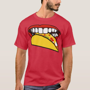 T-shirt Nourriture pour bouche avec lèvres rouges et dents