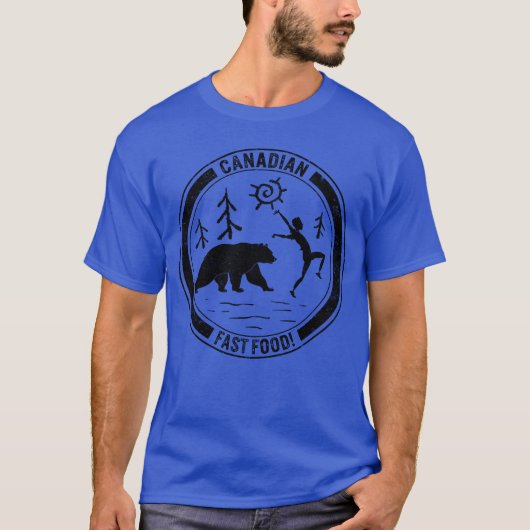 T-shirt Nourriture rapide canadienne Camping Running Man f (Devant)