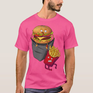 T-shirt Nourriture Rapide Dans Frites De Burger De Poche P