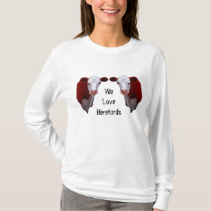T-shirt Nous aimons Herefords : Deux Herefords en double :