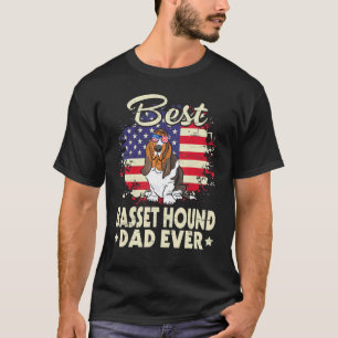 T-shirt Nous Américain Meilleur Basset Hound Chien Papa Ja