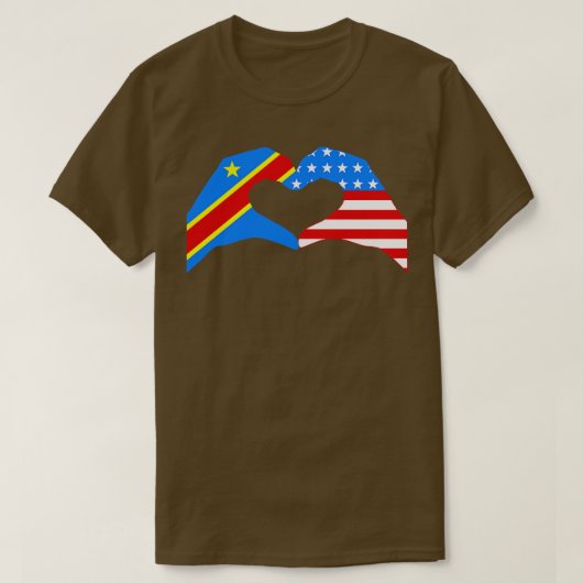 T-shirt Nous Coeur Congo USA Multinational Patriot Drapeau (Design devant)