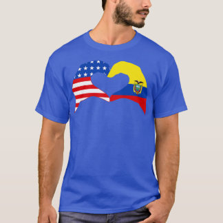 T-shirt Nous Coeurs USA Equateur Drapeau Patriote Multinat